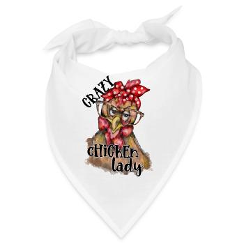 Crazy chicken lady Funny farm design - Bandana - Weiß - Vorne