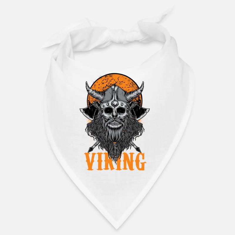 Wikinger Schädel mit Helm und Bart Nordmann Wild Bandana