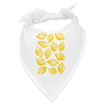 Zitronen-Aquarell - Bandana - Weiß - Vorne