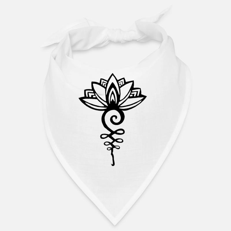 Lotus noir éternel - Bandana - blanc
