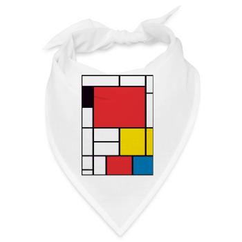 Abstrakte Malerei - Bandana - Weiß - Vorne