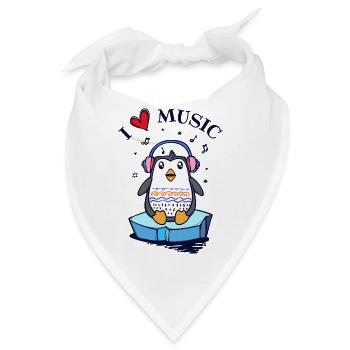 Seevogel Cool Herz PinguinTier Statement - Bandana - Weiß - Vorne