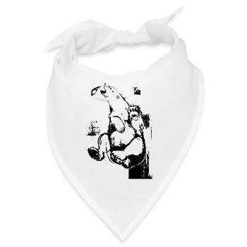 Bär jagt Lachs Fisch schwarzes Original Design - Bandana - Weiß - Vorne