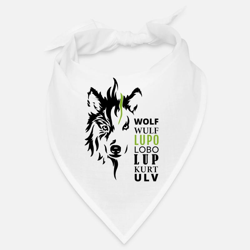 GOWILD Wolfmotiv - mit 7 Sprachen Bandana
