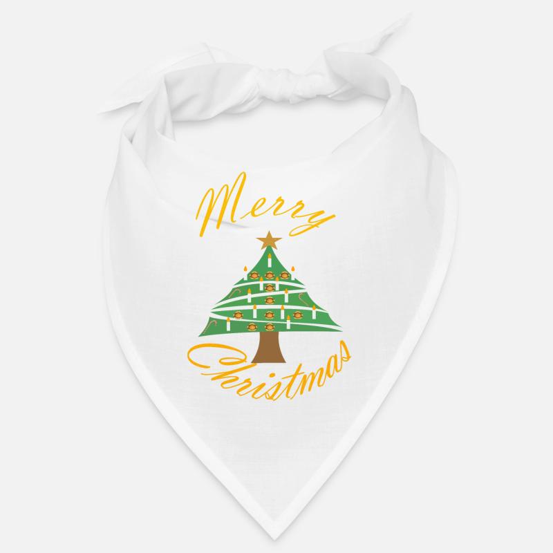 Weihnachtsbild mit Weihnachtsbaum - Bandana - Weiß