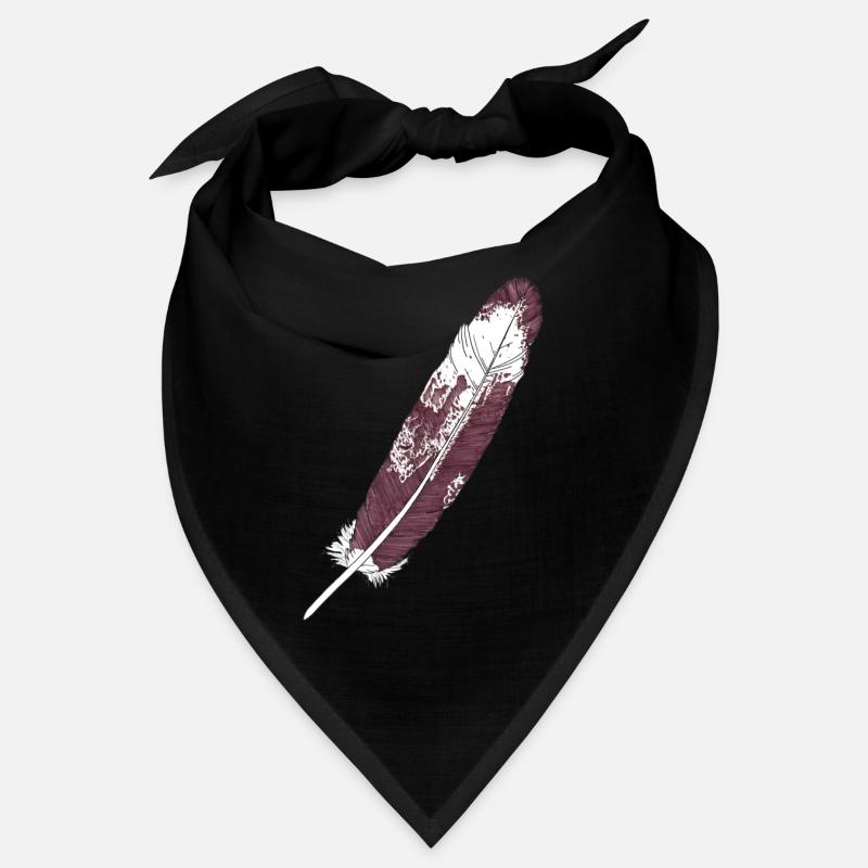 Grande plume brun-blanc dessinée à la main (aigle à queue blanche) Bandana