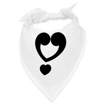 Ausrufezeichen Herz - Bandana - Weiß - Vorne