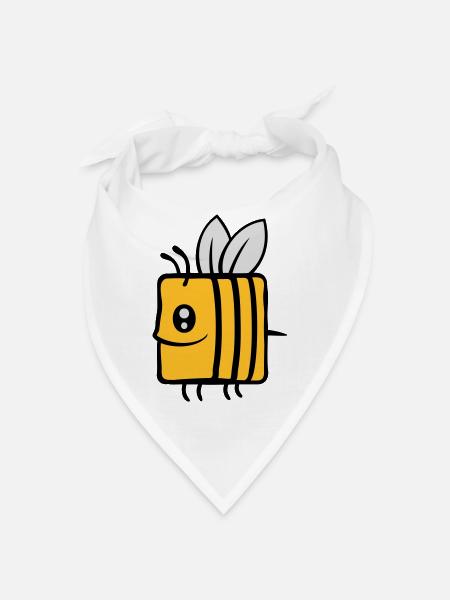 Square little cute bee - Bandana - white - Front