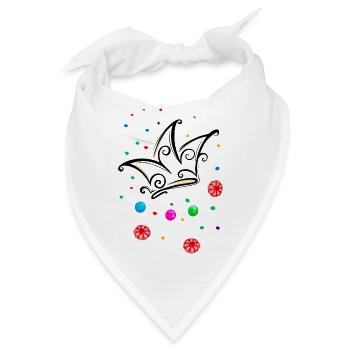 Narrenkappe Bonbons Kamelle - Bandana - Weiß - Vorne