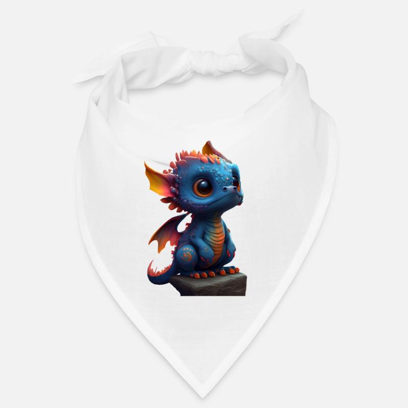 Petit dragon mignon 4 - Bandana - blanc