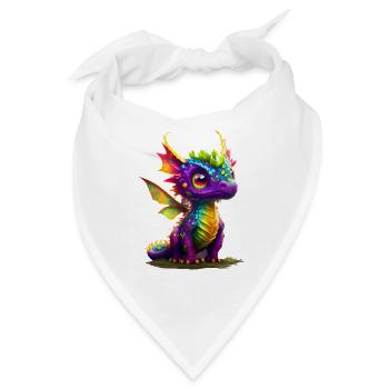 Kleiner Süßer Drache 14 - Bandana - Weiß - Vorne