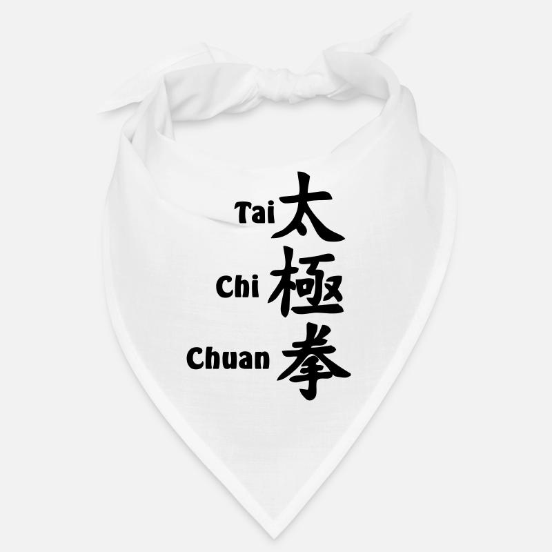 Script Tai Ji Quan vertical avec texte - Bandana - blanc