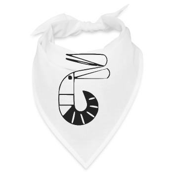 Stilisierte Garnelen - Bandana - Weiß - Vorne