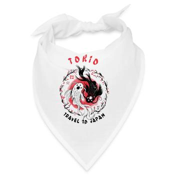 Tokio Japan Koi Fisch - Bandana - Weiß - Vorne