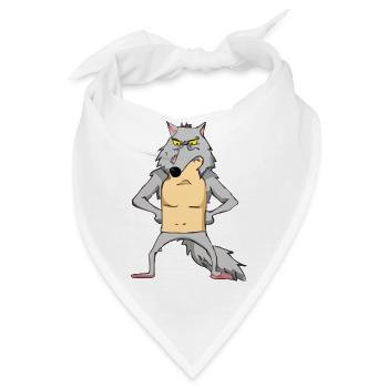 Scherz der verärgerte Wolf - Bandana - Weiß - Vorne