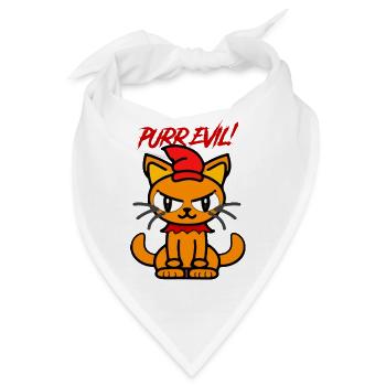Das Böse schnurren - Bandana - Weiß - Vorne