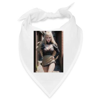 Woman in a alley, town,Generated AI - Bandana - Weiß - Vorne