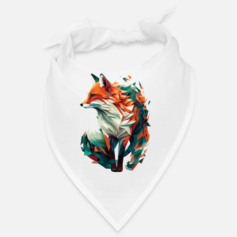 Fox Artwork Polygon Origami Orange Green Classy Bandana