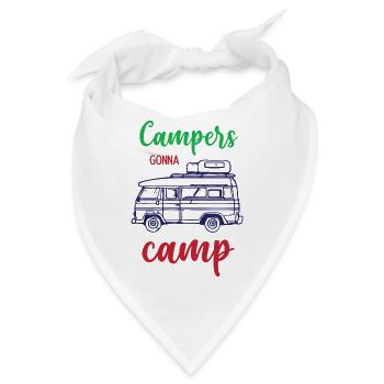 Camper auf dem Weg zum Camp - Bandana - Weiß - Vorne