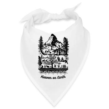 Alpenpanorama Scherenschnitt - Bandana - Weiß - Vorne