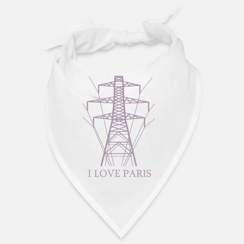 Ironisch Ich liebe Paris Eiffelturm als Strommast Bandana