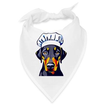 Hund Köche Dobermann Gastronom Dobermannwelpe - Bandana - Weiß - Vorne