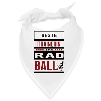 Radball Trainerin beste Radballtrainerin Radballer - Bandana - Weiß - Vorne