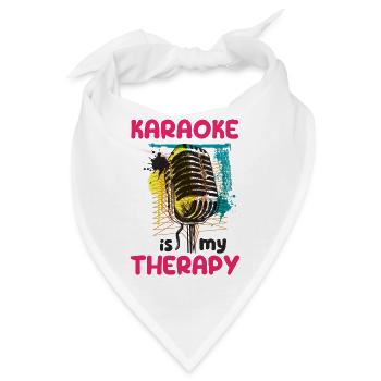 Karaoke ist meine Therapie - Bandana - Weiß - Vorne