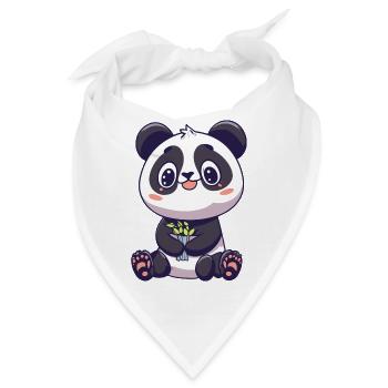 Niedlicher Panda - Bandana - Weiß - Vorne