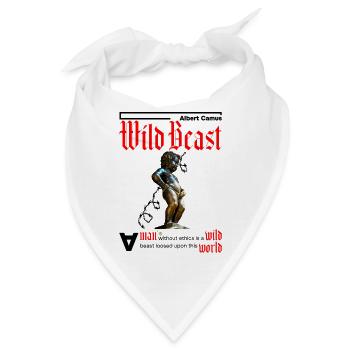 Ein Mensch ohne Ethik ist ein Tier. Rot - Bandana - Weiß - Vorne