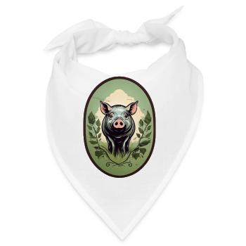 Glücksschwein - Bandana - Weiß - Vorne