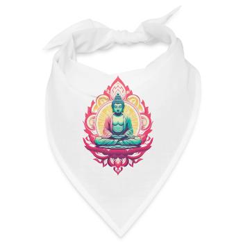 Buddha-Statue - Bandana - Weiß - Vorne