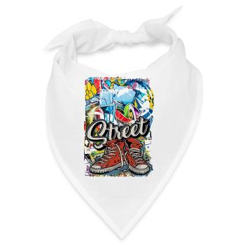 Breakdance Dancing Streetdance Battle Hip Hop - Bandana - Weiß - Vorne