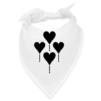 Herz-Luftballons - Bandana - Weiß - Vorne
