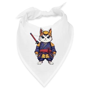 Samurai-Katze #9 - Bandana - Weiß - Vorne