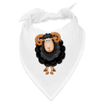 Schafe, Schwarzes Schaf, Schaf Humor - Bandana - Weiß - Vorne