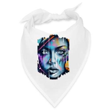 Graffiti Street Art Sprühfarben Cooler Künstler Retro - Bandana - Weiß - Vorne