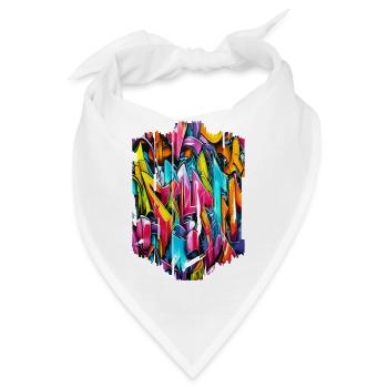 Graffiti Street Art Sprühfarben Cooler Künstler Retro - Bandana - Weiß - Vorne