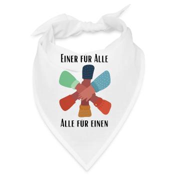 Einer für Alle, Alle für Einen - Bandana - Weiß - Vorne