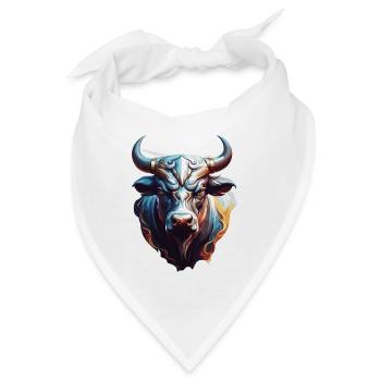 Stier / Bulle / Tier / Hörner / Stierkampf - Bandana - Weiß - Vorne