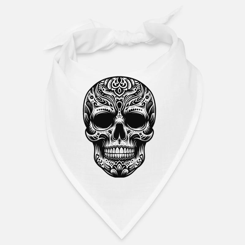Black White Skull Pattern Bandana