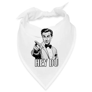 Hey du Retro Mann - Bandana - Weiß - Vorne