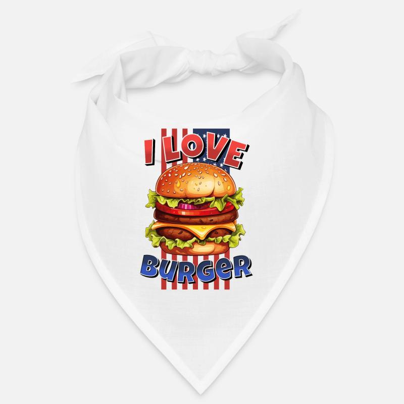 I Love Burger Hamburger Cheeseburger Restauration rapide États-Unis Bandana