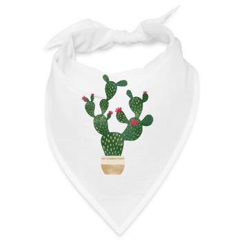 Kaktus im Blumentopf - Bandana - Weiß - Vorne