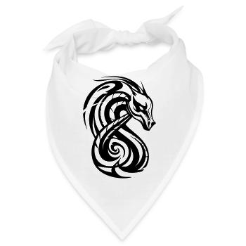 Schlangenkopf Tribal Art - Bandana - Weiß - Vorne