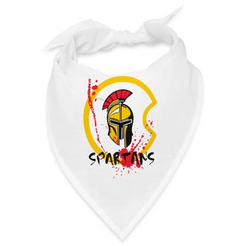 Helm Sparta mit Schild und Blut - Bandana - Weiß - Vorne
