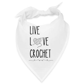 Live Love Crochet Häkeln - Bandana - Weiß - Vorne