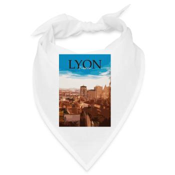Lyon Stadtlandschaft Sonnenuntergang - Bandana - Weiß - Vorne