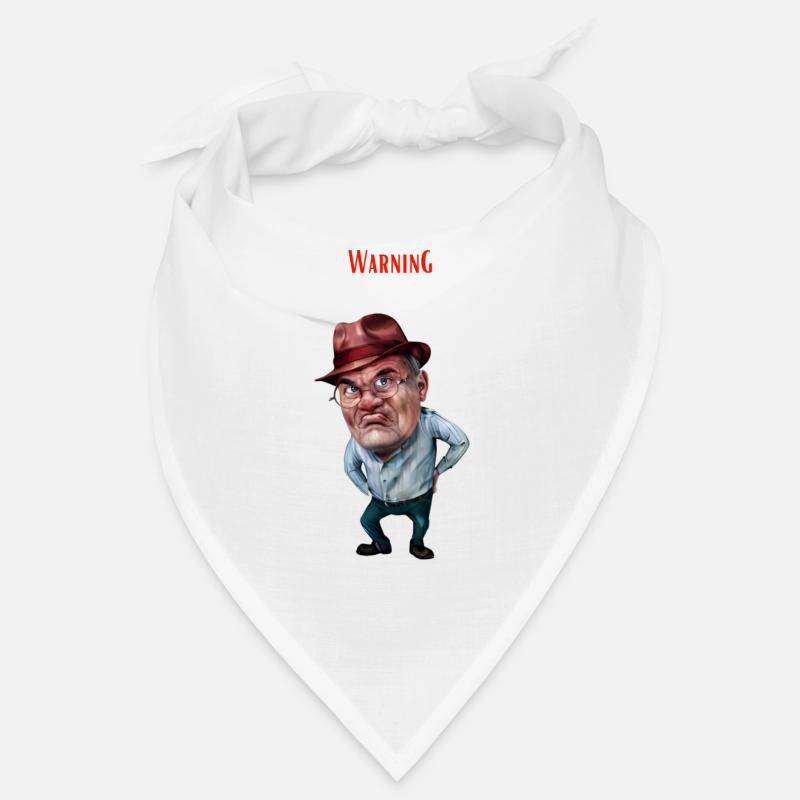 Warning Grumpy Old Man - Bandana - white