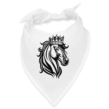 Krönung in Schwarzweiß - Bandana - Weiß - Vorne